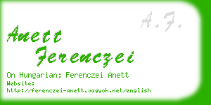 anett ferenczei business card